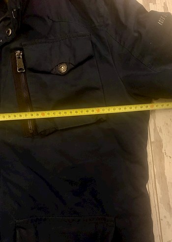 Düğmeli Lacivert Erkek Kaban Kapüşonlu - Görsel 4