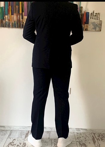 Erkek lacivert Normal Kesim Takım Elbise - Görsel 3