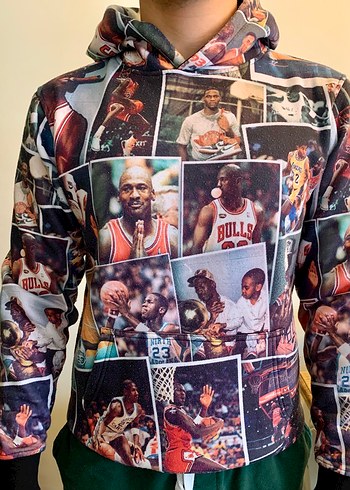 Baskılı Kapüşonlu Erkek Sweatshirt - Görsel 3