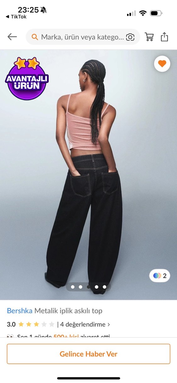 Bershka pembe simli bluz - Görsel 2