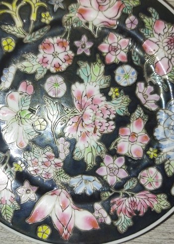 antika vintage Çin elboyama tabak - Görsel 4