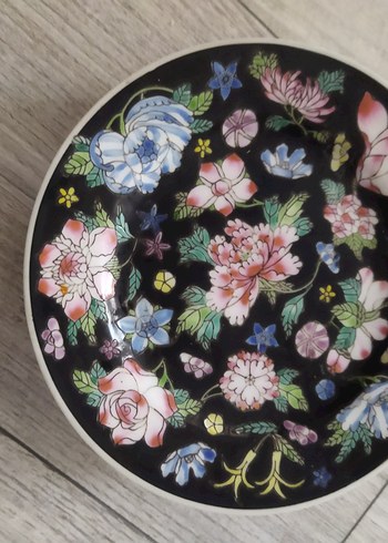 antika vintage Çin elboyama tabak - Görsel 3