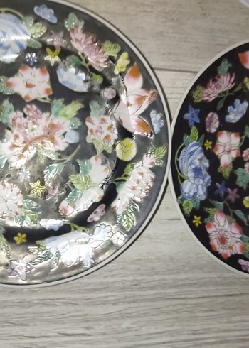 antika vintage Çin elboyama tabak - Görsel 6