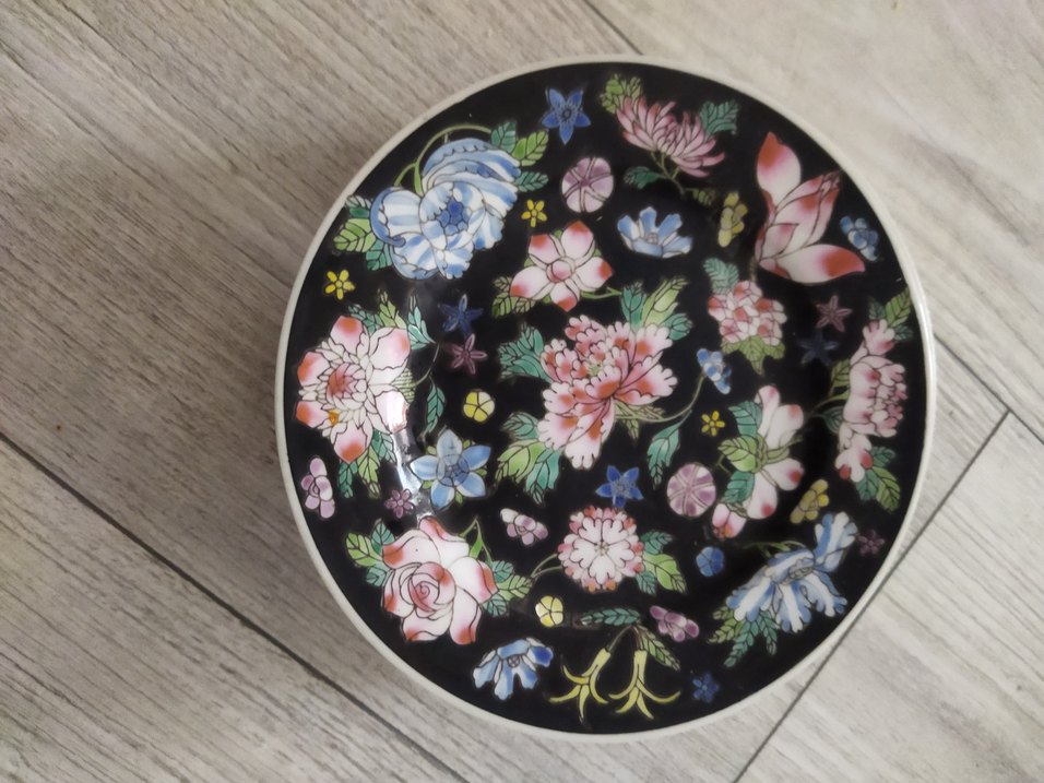 antika vintage Çin elboyama tabak - Görsel 3