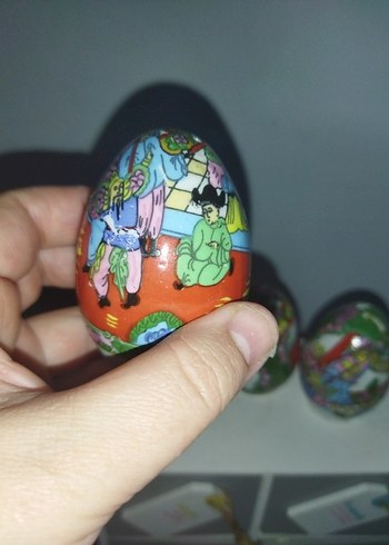 antika çin Japon elboyama Yumurta baharatlık - Görsel 2