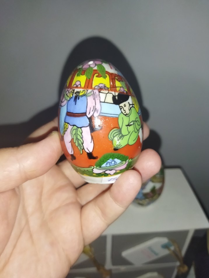 antika çin Japon elboyama Yumurta baharatlık - Görsel 5