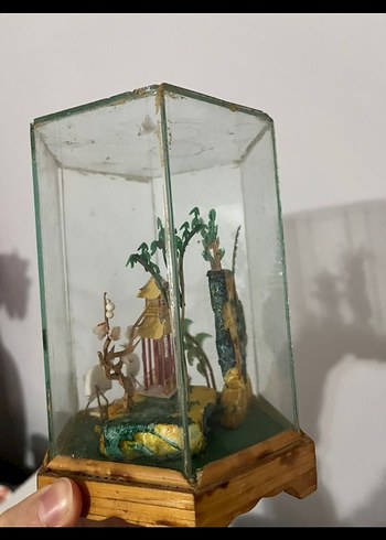 antika vintage Çin Japon mantar sanatı biblo - Görsel 5