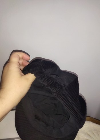 vintage fitilli kadife kasket şapka - Görsel 5