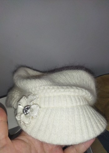 vintage yün kadın kasket şapka - Görsel 3