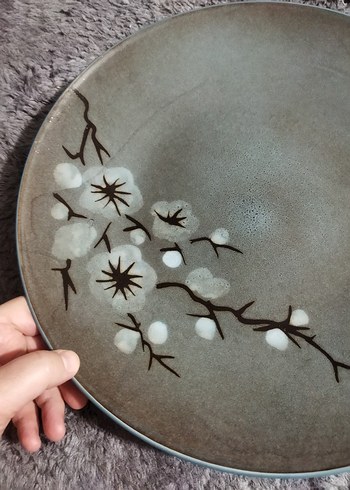 japon kiraz çiçeği Desenli  Paşabahçe Tabak - Görsel 3