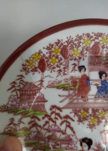 Beden çeşitli Renk antika vintage japon el boyaması tabak