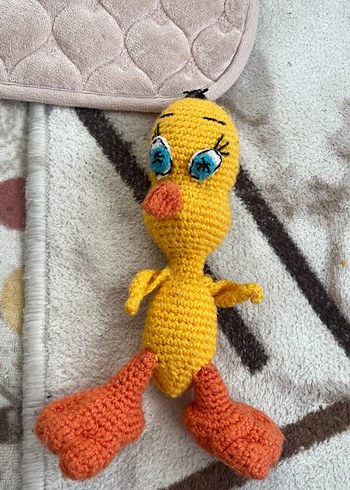 Beden Renk Renkli Sarı Örgü Ördek Peluş Oyuncak