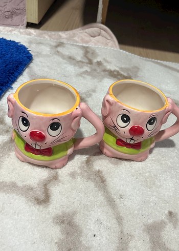 Beden Renkli Pembe Karakter Kupa Seti