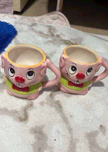 Renkli Pembe Karakter Kupa Seti