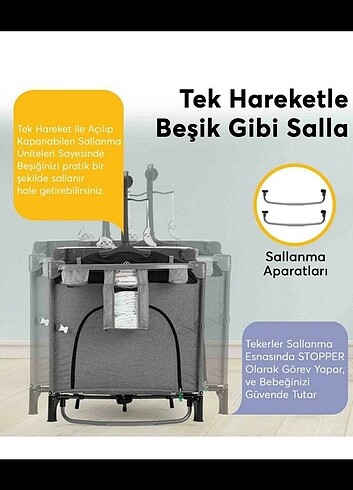 m Beden gri Renk ELELE MADRE park yatak