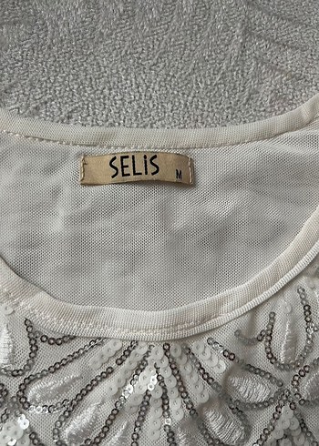 Diğer Dantel İşlemeli Pullu Beyaz Bluz