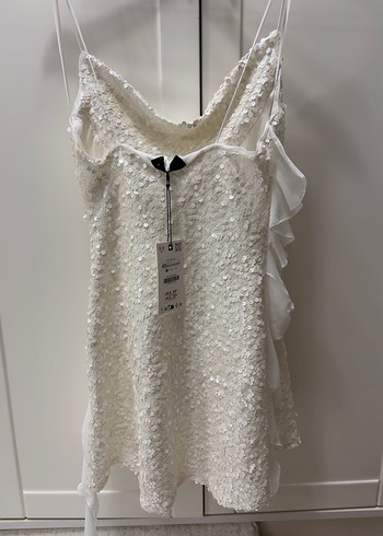 Zara Kısa Pullu Fırfırlı Elbise - Görsel 6