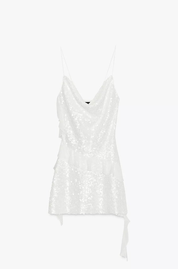 Zara Kısa Pullu Fırfırlı Elbise - Görsel 3