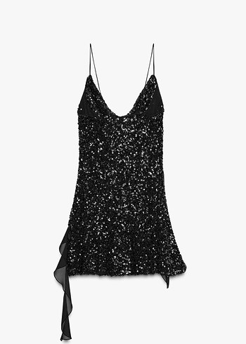 Zara Pullu Fırfırlı Elbise - Görsel 5