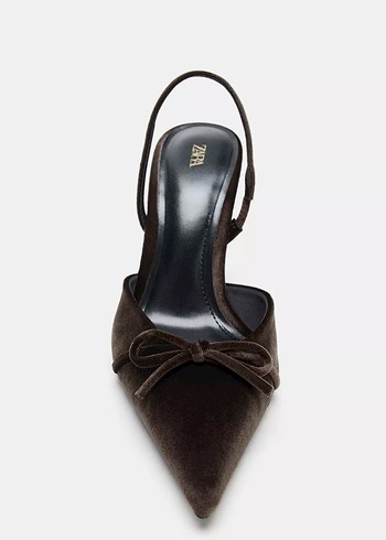 Zara Kahverengi Süet Stiletto Topuklu Kadın Ayakkabı - Görsel 2
