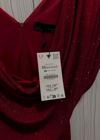 Zara Vatkalı Kısa Taşlı Elbise - Görsel 5