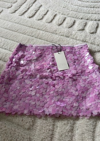 Zara Payetli Mini Etek - Görsel 8