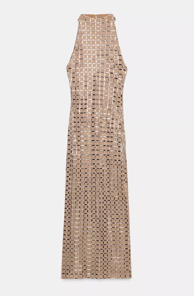 Zara Parlak Midi Elbise - Görsel 3