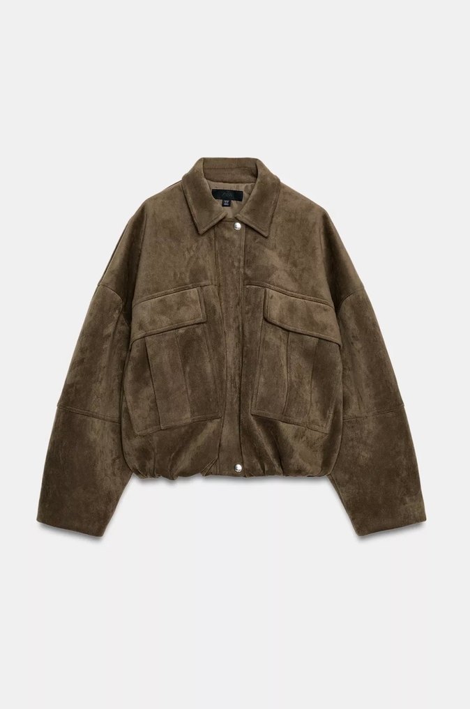 Kadın Süet Bomber  Ceket - Görsel 3