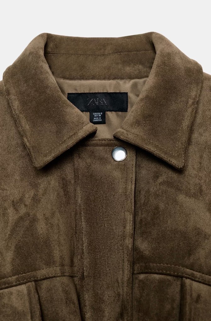 Kadın Süet Bomber  Ceket - Görsel 4