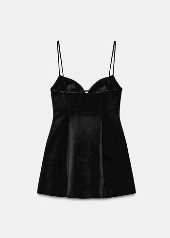 Zara Kadife Mini Elbise - Görsel 4