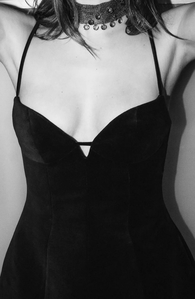 Zara Kadife Mini Elbise - Görsel 2