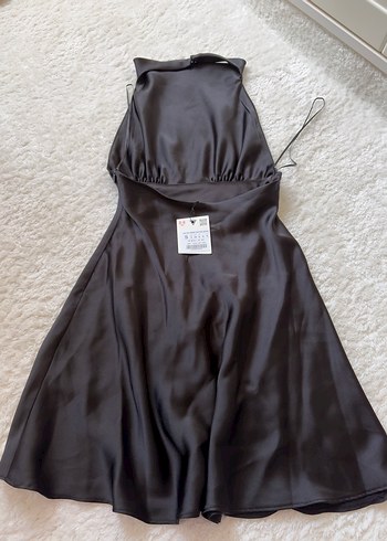 Zara Saten Mini Elbise - Görsel 5