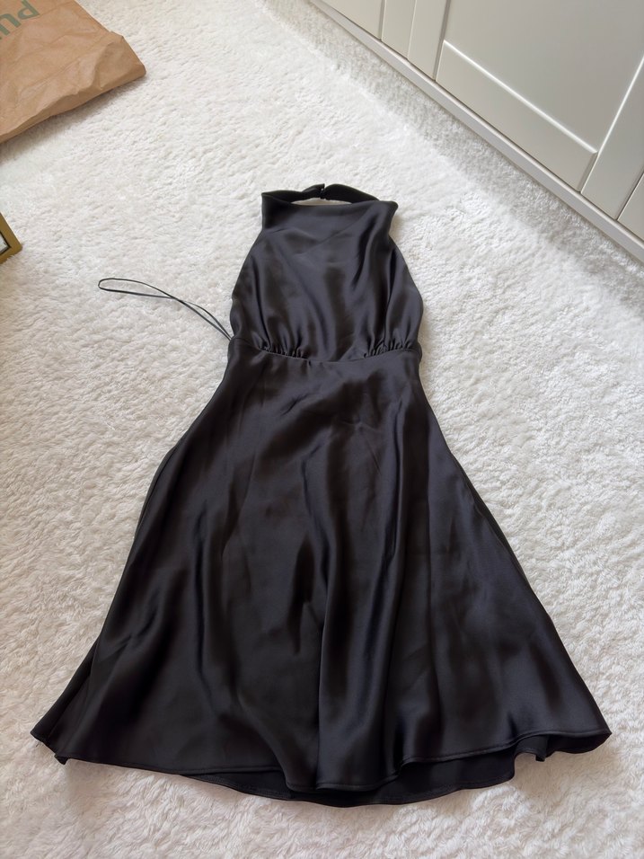 Zara Saten Mini Elbise - Görsel 4