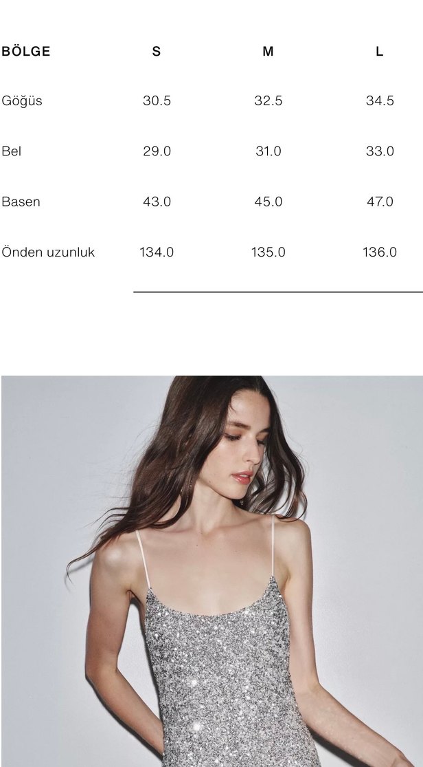 Zara Gümüş Pullu Gece Elbise - Görsel 5