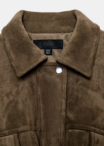 Kadın Haki Süet Bomber Ceket - Görsel 4