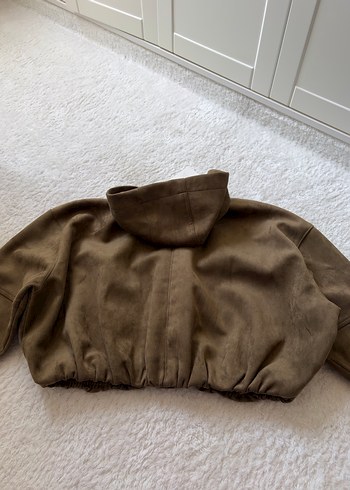 Kadın Haki Süet Bomber Ceket - Görsel 7