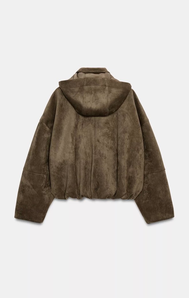 Kadın Haki Süet Bomber Ceket - Görsel 2