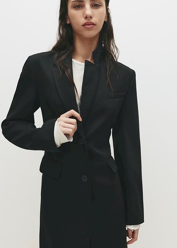 Pull and Bear Bele Oturan Kaban - Görsel 2