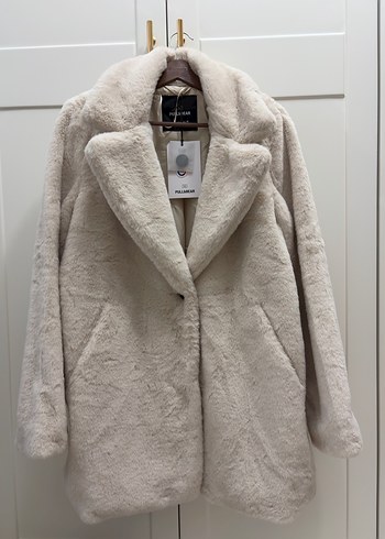 Beyaz Midi Boy Kürk Detaylı Kaban - Görsel 4