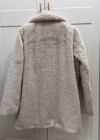 Beyaz Midi Boy Kürk Detaylı Kaban - Görsel 6