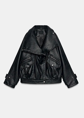 Zara Suni Deri Biker Ceket