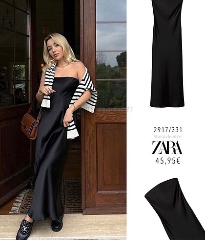 Zara Straplez Saten Elbise