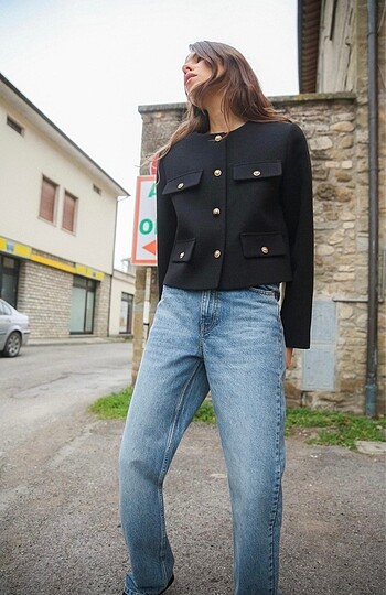m Beden Zara Crop Blazer Ceket