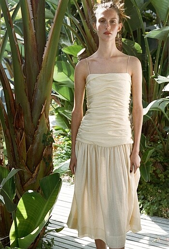 Zara Drapeli Midi Elbise
