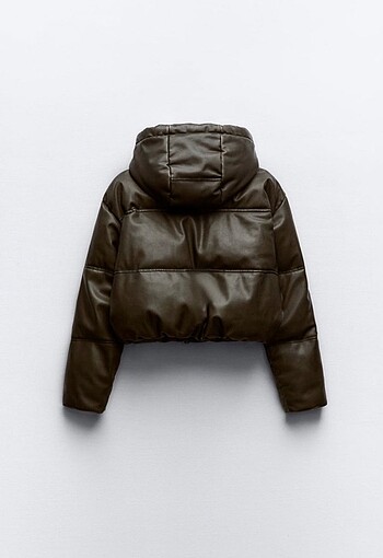 xs Beden kahverengi Renk Zara Suni Deri Şişme Mont
