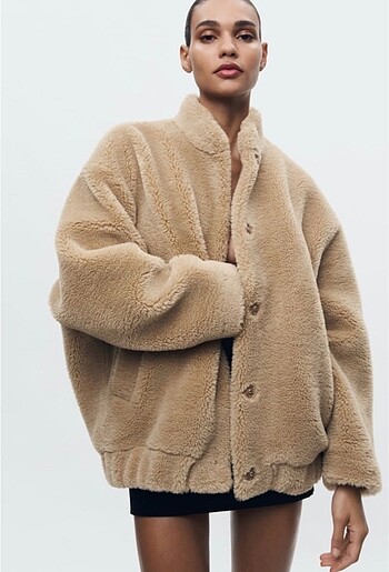Zara Suni Yünlü Bomber Mont