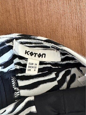 xs Beden Koton Zebra Desenli Mini Etek