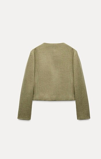 m Beden Zara Kapaklı Cepli Crop Blazer