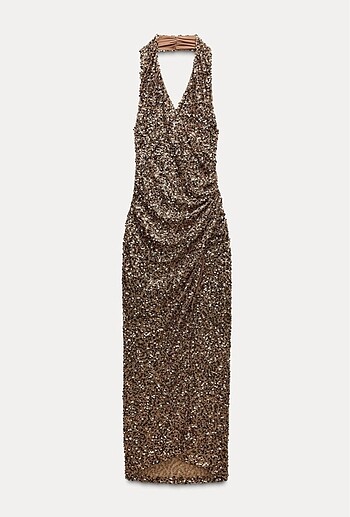 Zara Payetli Gece Elbise