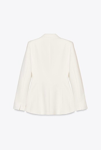 m Beden beyaz Renk Zara Bele Oturan Blazer Ceket